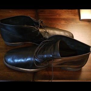 14 & union - black leather desert chukkas